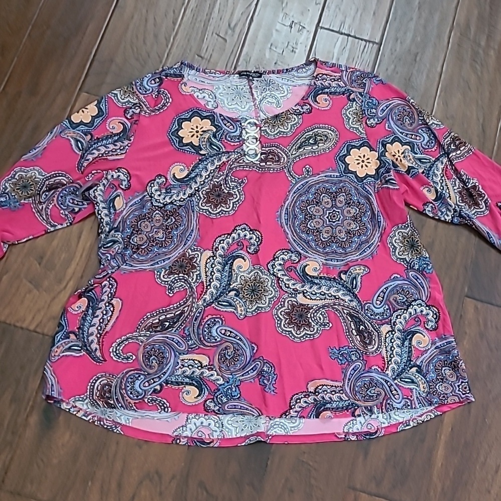 Ava & Grace Colorful Paisley Blouse size 3X